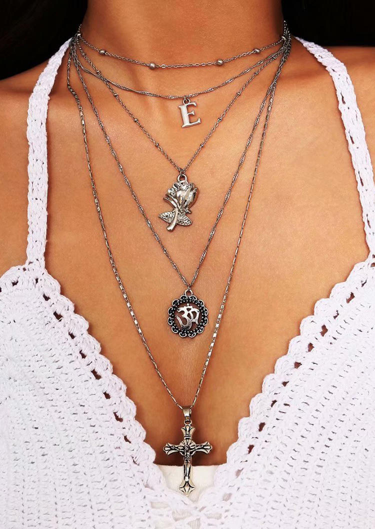 Necklaces Cross Floral Hollow Out Mandala Multi-Layered Pendant Necklace in Silver. Size
Necklaces Cross Floral Hollow Out Mandala Multi-Layered Pendant Necklace in Silver. Size