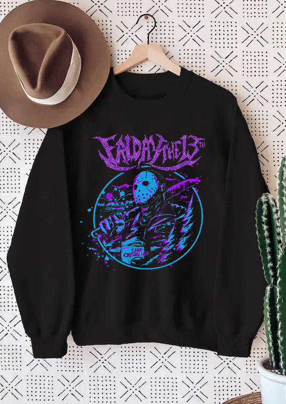 Sweatshirts Halloween Friday The 13th Pullover Sweatshirt in Black. Size: ,M,L,XL
Sweatshirts Halloween Friday The 13th Pullover Sweatshirt in Black. Size: ,M,L,XL