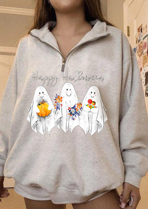 Sweatshirts Halloween Ghost Pumpkin Zipper Collar Sweatshirt in Light Grey. Size: ,M,L,XL
Sweatshirts Halloween Ghost Pumpkin Zipper Collar Sweatshirt in Light Grey. Size: ,M,L,XL