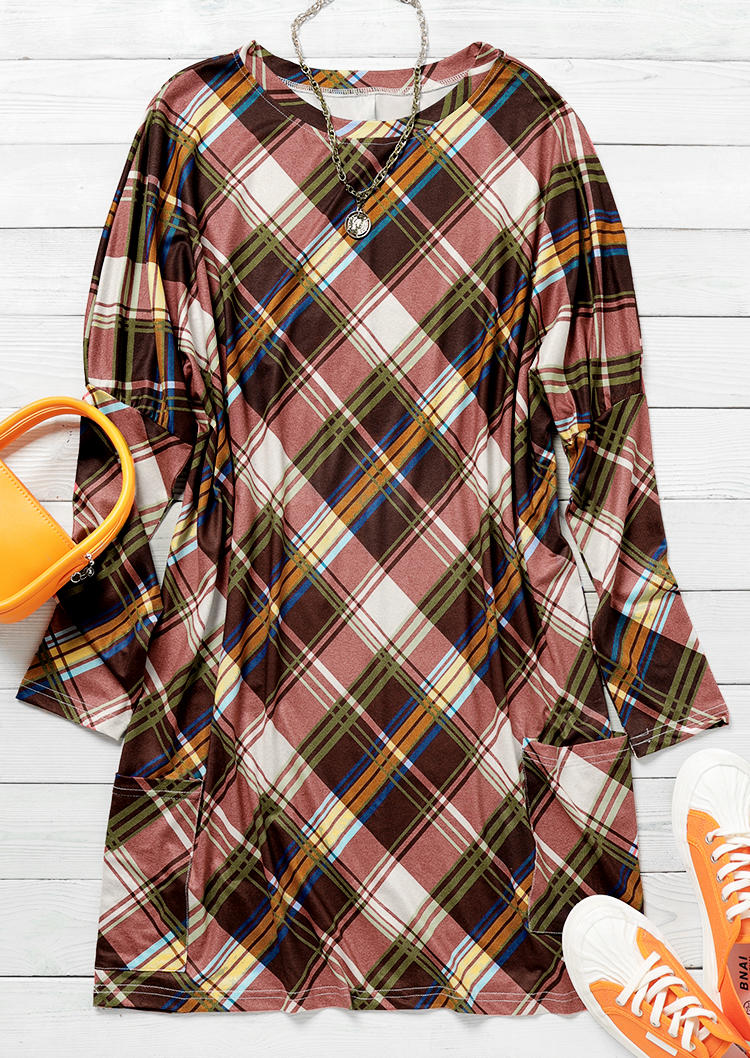 Mini Dresses Plaid Pocket Long Sleeve Mini Dress in Multicolor. Size: L,M,,XL
Mini Dresses Plaid Pocket Long Sleeve Mini Dress in Multicolor. Size: L,M,,XL