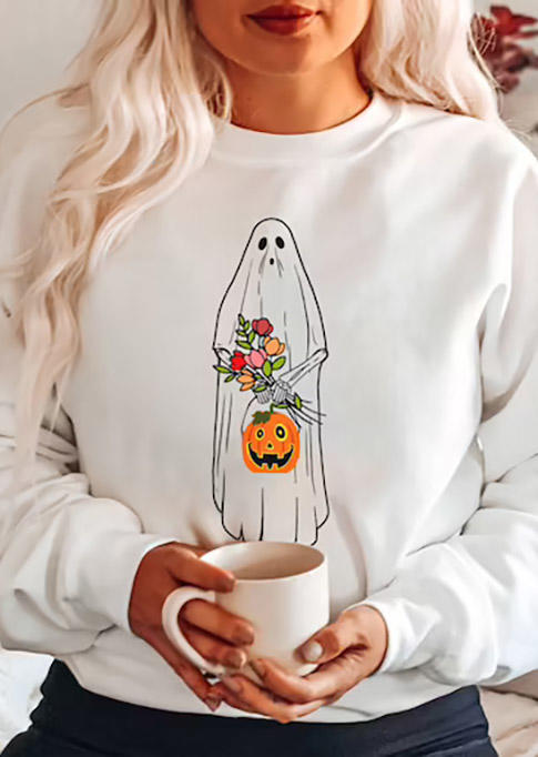 Sweatshirts Halloween Ghost Pumpkin Long Sleeve Sweatshirt in White. Size: ,M,L,XL
Sweatshirts Halloween Ghost Pumpkin Long Sleeve Sweatshirt in White. Size: ,M,L,XL
