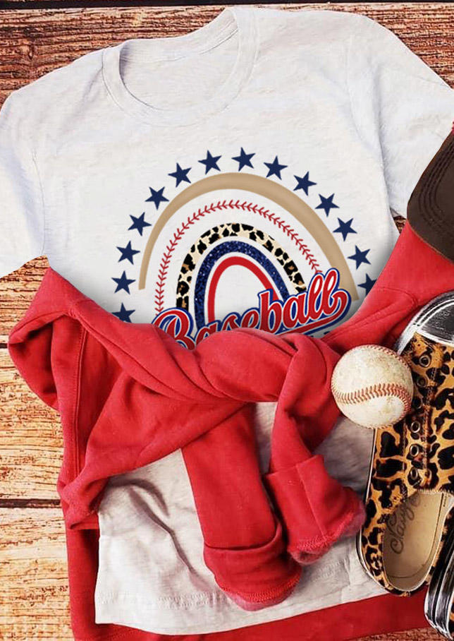 T-shirts Tees Baseball Mama Rainbow Leopard Star T-Shirt Tee in Light Grey. Size: ,L,XL
T-shirts Tees Baseball Mama Rainbow Leopard Star T-Shirt Tee in Light Grey. Size: ,L,XL