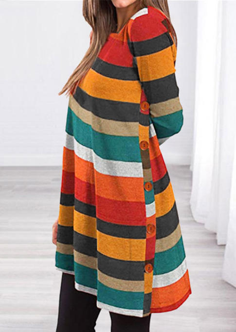 Mini Dresses Colorful Striped Button Long Sleeve Mini Dress in Multicolor. Size: ,M,L,XL
Mini Dresses Colorful Striped Button Long Sleeve Mini Dress in Multicolor. Size: ,M,L,XL