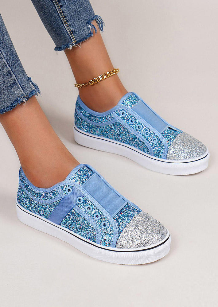 Sneakers Sequined Color Block Elastic Band Flat Sneakers in Blue. Size: ,38,39,40,41
Sneakers Sequined Color Block Elastic Band Flat Sneakers in Blue. Size: ,38,39,40,41