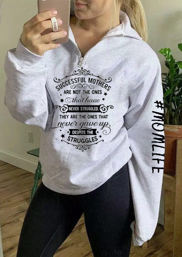 Sweatshirts Mom Life Long Sleeve Zipper Collar Pullover Sweatshirt in Light Grey. Size: ,M,L,XL
Sweatshirts Mom Life Long Sleeve Zipper Collar Pullover Sweatshirt in Light Grey. Size: ,M,L,XL