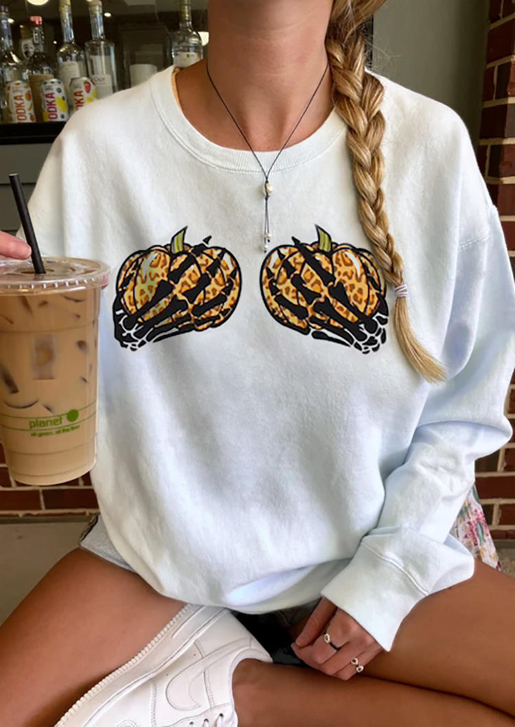 Sweatshirts Halloween Leopard Pumpkin Skeleton Hand Sweatshirt in White. Size: ,M,L,XL
Sweatshirts Halloween Leopard Pumpkin Skeleton Hand Sweatshirt in White. Size: ,M,L,XL