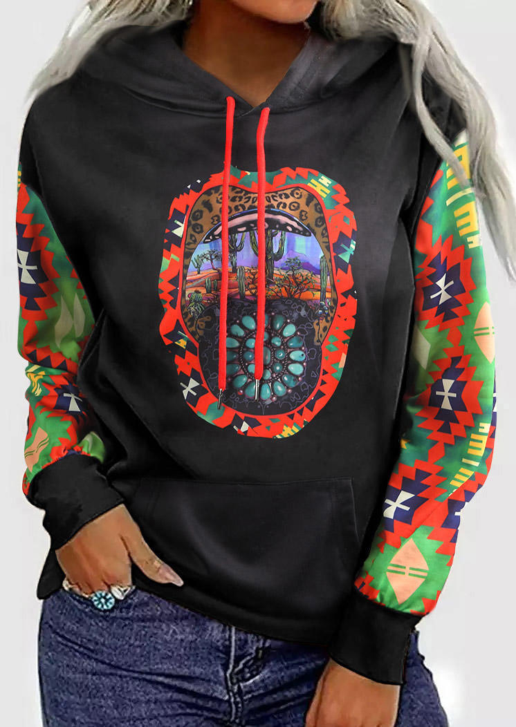 Hoodies Aztec Geometric Turquoise Splicing Kangaroo Pocket Hoodie in Black. Size
Hoodies Aztec Geometric Turquoise Splicing Kangaroo Pocket Hoodie in Black. Size