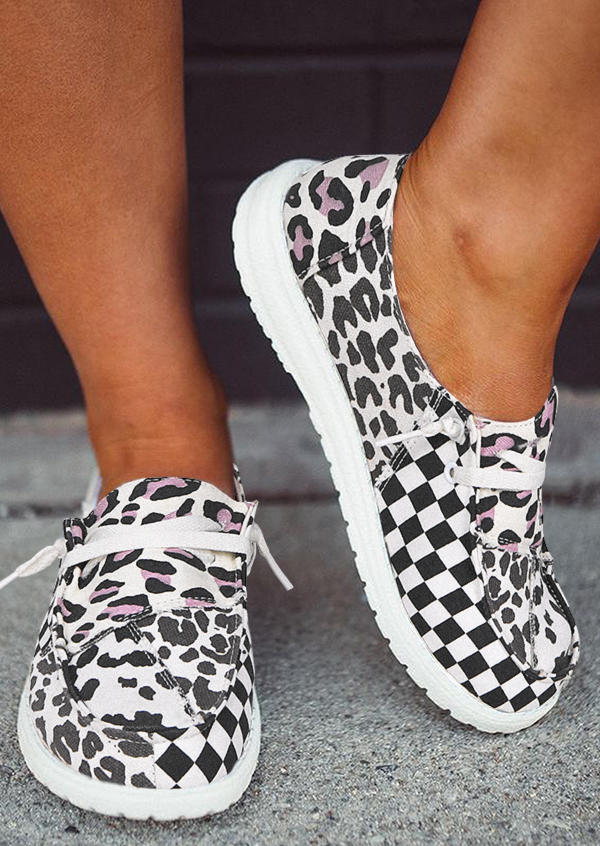 Sneakers Leopard Plaid Splicing Round Toe Flat Sneakers in White. Size: ,38,39,40,41
Sneakers Leopard Plaid Splicing Round Toe Flat Sneakers in White. Size: ,38,39,40,41