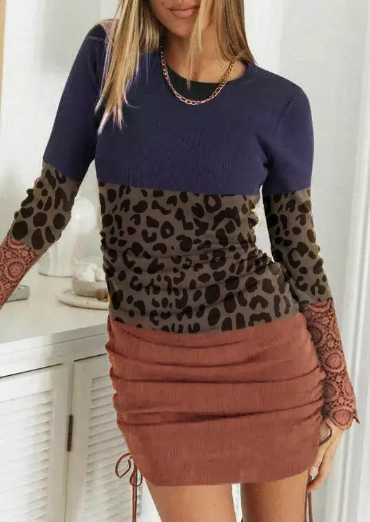Bodycon Dresses Lace Leopard Color Block Drawstring Bodycon Dress in Multicolor. Size: ,M,L,XL
Bodycon Dresses Lace Leopard Color Block Drawstring Bodycon Dress in Multicolor. Size: ,M,L,XL