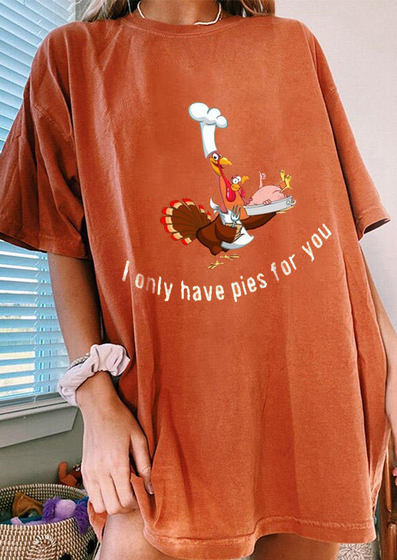 T-shirts Tees I Only Have Pies For You Turkey T-Shirt Tee in Orange. Size: ,M,L,XL
T-shirts Tees I Only Have Pies For You Turkey T-Shirt Tee in Orange. Size: ,M,L,XL