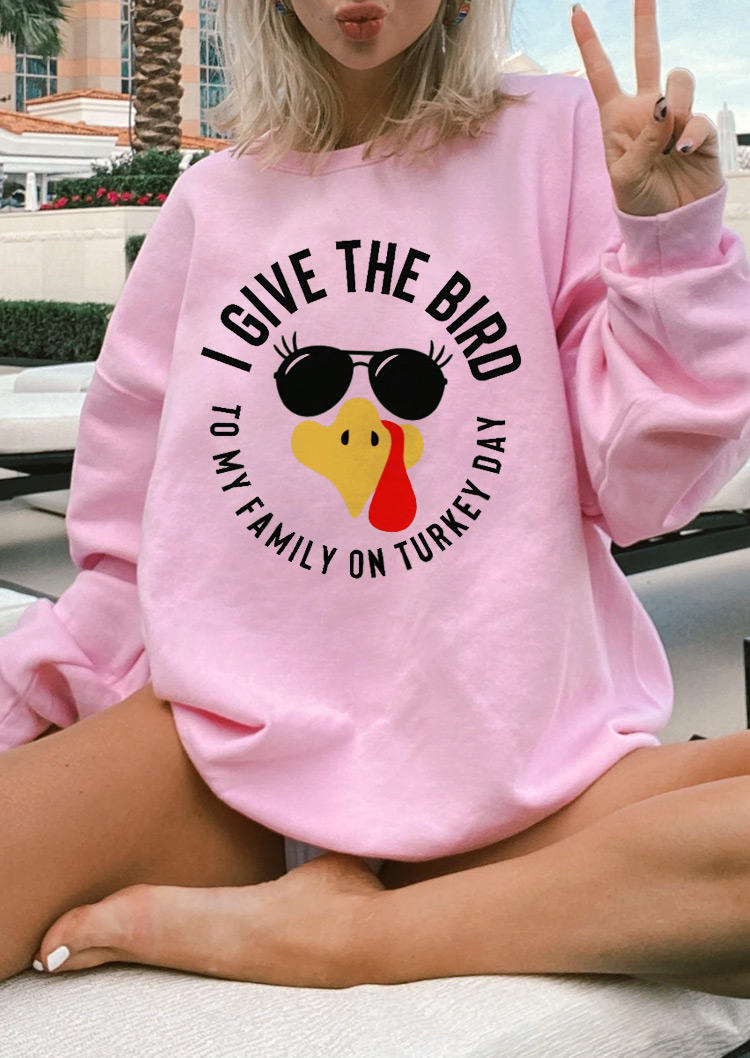Sweatshirts I Give The Bird To My Family On Turkey Day Sweatshirt in Pink. Size: ,M,L,XL
Sweatshirts I Give The Bird To My Family On Turkey Day Sweatshirt in Pink. Size: ,M,L,XL