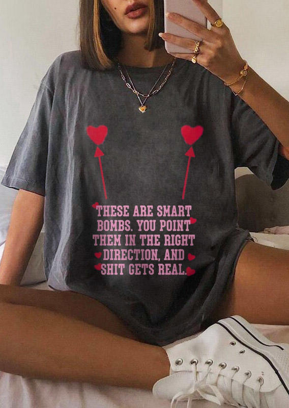 T-shirts Tees These Are Smart Bombs Heart T-Shirt Tee in Dark Grey. Size: ,M,L,XL
T-shirts Tees These Are Smart Bombs Heart T-Shirt Tee in Dark Grey. Size: ,M,L,XL