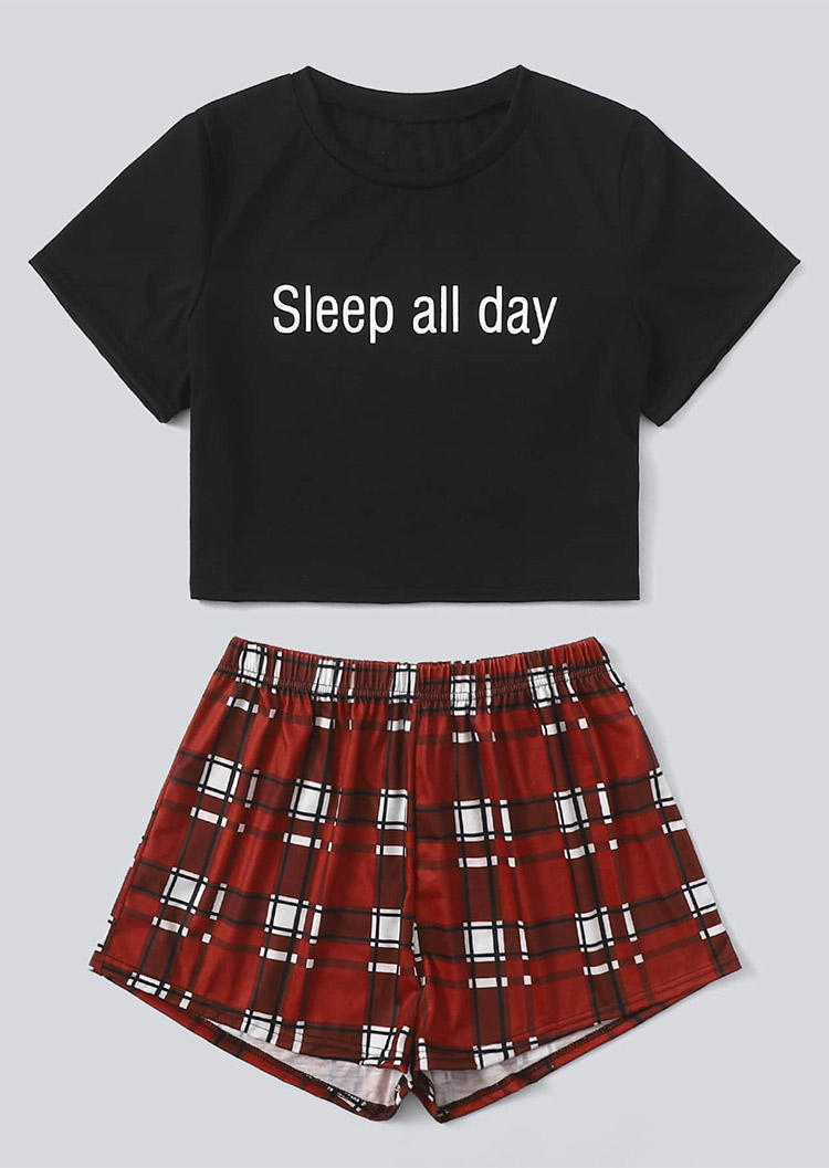 Sleepwear Sleep All Day T-Shirt Tee And Buffalo Plaid Shorts Pajamas Set in Multicolor. Size: ,M,L,XL
Sleepwear Sleep All Day T-Shirt Tee And Buffalo Plaid Shorts Pajamas Set in Multicolor. Size: ,M,L,XL