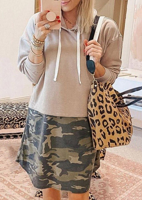 Mini Dresses Camouflage Splicing Drawstring Hooded Mini Dress in Multicolor. Size: ,M,L,XL
Mini Dresses Camouflage Splicing Drawstring Hooded Mini Dress in Multicolor. Size: ,M,L,XL