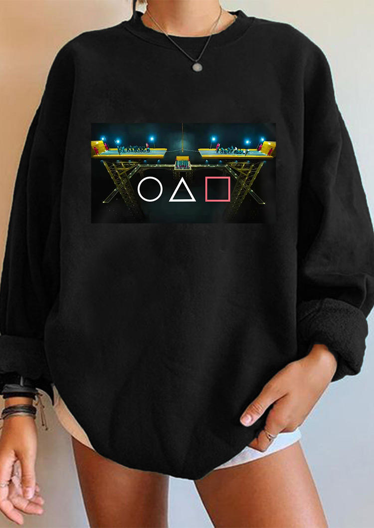 Sweatshirts Squid Game Round Triangle Square Sweatshirt in Black. Size: ,M,L,XL
Sweatshirts Squid Game Round Triangle Square Sweatshirt in Black. Size: ,M,L,XL