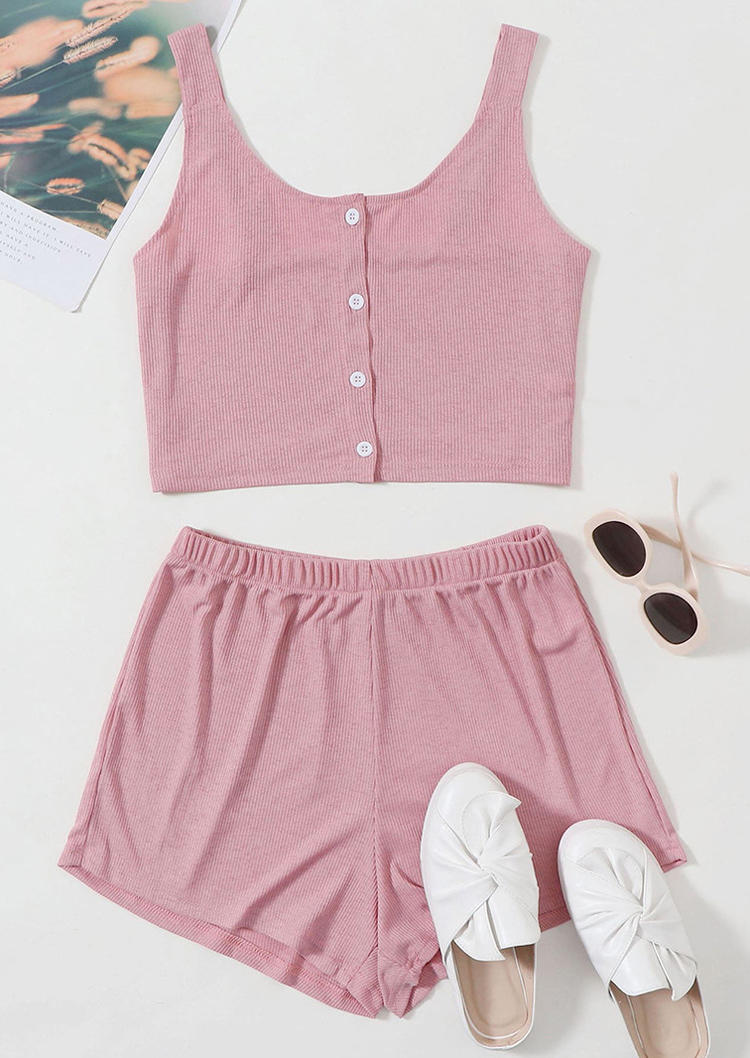 Sleepwear Button Crop Tank Top And Bowknot Shorts Pajamas Set in Pink. Size: ,M,L
Sleepwear Button Crop Tank Top And Bowknot Shorts Pajamas Set in Pink. Size: ,M,L