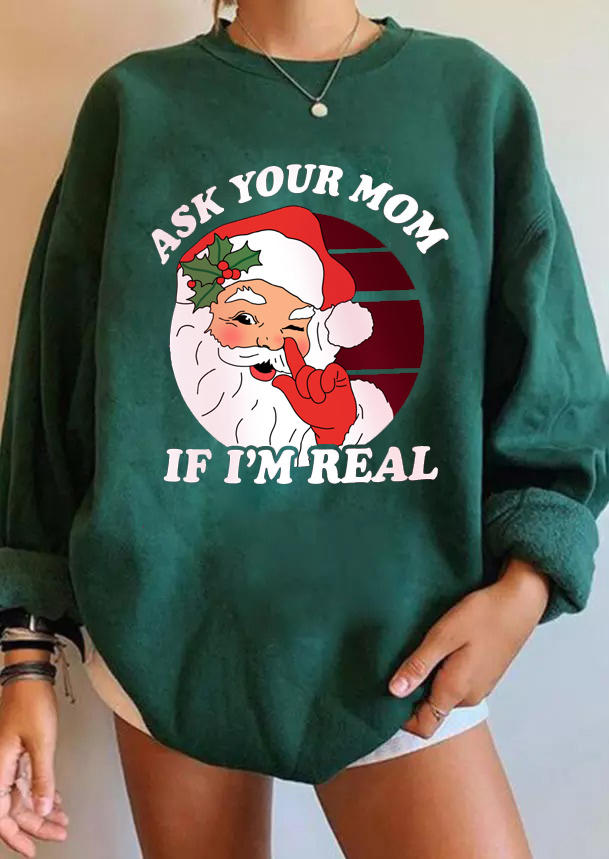 Sweatshirts Christmas Ask Your Mom If I'm Real Santa Sweatshirt in Green. Size: ,M,L,XL
Sweatshirts Christmas Ask Your Mom If I'm Real Santa Sweatshirt in Green. Size: ,M,L,XL