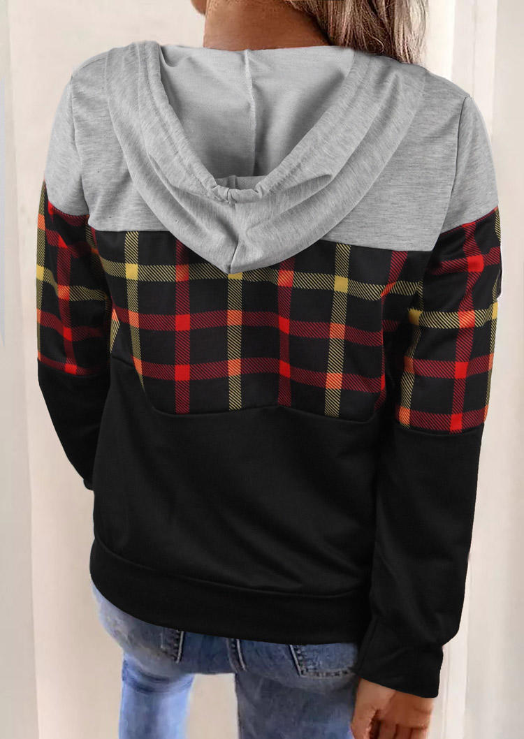 Coats Plaid Color Block Zipper Pocket Long Sleeve Hooded Coat in Multicolor. Size: ,M,XL
Coats Plaid Color Block Zipper Pocket Long Sleeve Hooded Coat in Multicolor. Size: ,M,XL