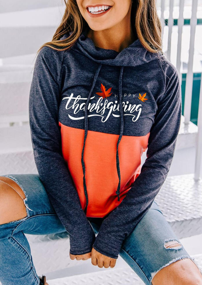 Sweatshirts Thanksgiving Drawstring Cowl Neck Long Sleeve Sweatshirt in Multicolor. Size: ,M,L,XL
Sweatshirts Thanksgiving Drawstring Cowl Neck Long Sleeve Sweatshirt in Multicolor. Size: ,M,L,XL