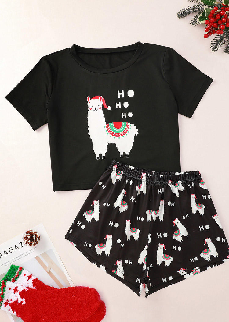 Sleepwear Ho Ho Ho Christmas Hat Alpaca T-Shirt Tee And Shorts Pajamas Set in Black. Size: ,M,L,XL
Sleepwear Ho Ho Ho Christmas Hat Alpaca T-Shirt Tee And Shorts Pajamas Set in Black. Size: ,M,L,XL