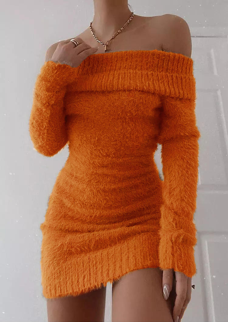 Bodycon Dresses Off Shoulder Sweater Bodycon Dress in Orange. Size: ,M,L,XL
Bodycon Dresses Off Shoulder Sweater Bodycon Dress in Orange. Size: ,M,L,XL