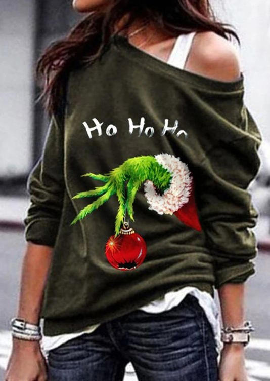 Sweatshirts Christmas Ho Ho Ho Long Sleeve Sweatshirt in Army Green. Size: ,L,XL
Sweatshirts Christmas Ho Ho Ho Long Sleeve Sweatshirt in Army Green. Size: ,L,XL