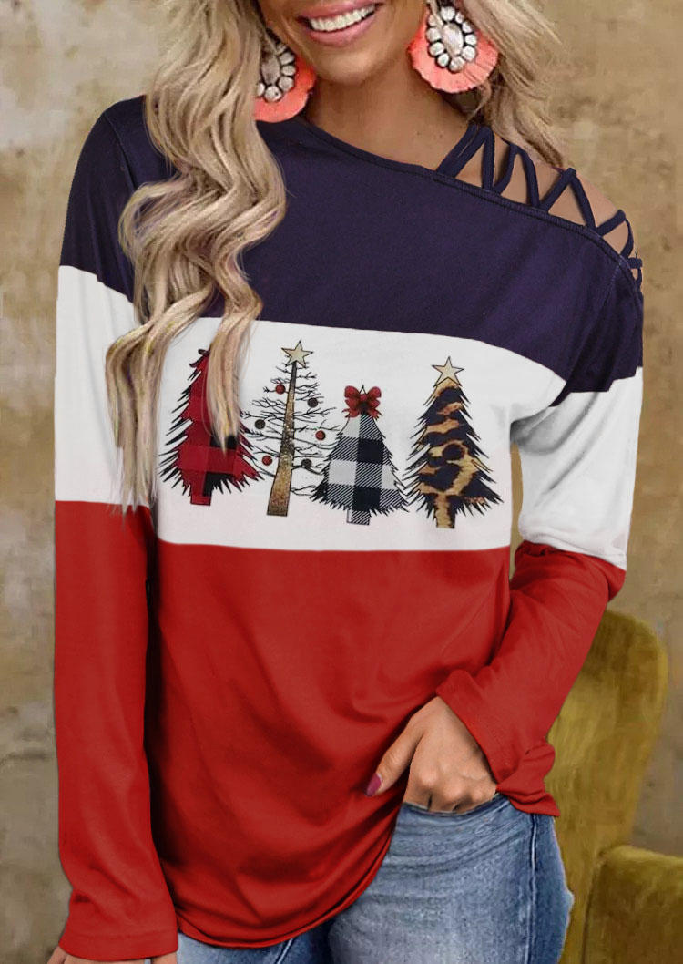 Blouses Christmas Tree Color Block Hollow Out Cold Shoulder Blouse in Multicolor. Size: ,M,L,XL
Blouses Christmas Tree Color Block Hollow Out Cold Shoulder Blouse in Multicolor. Size: ,M,L,XL
