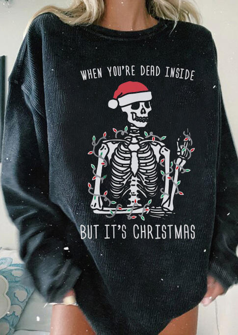 Sweatshirts When You're Dead Inside But It' Christmas Skeleton Sweatshirt in Black. Size: ,M,L,XL
Sweatshirts When You're Dead Inside But It' Christmas Skeleton Sweatshirt in Black. Size: ,M,L,XL