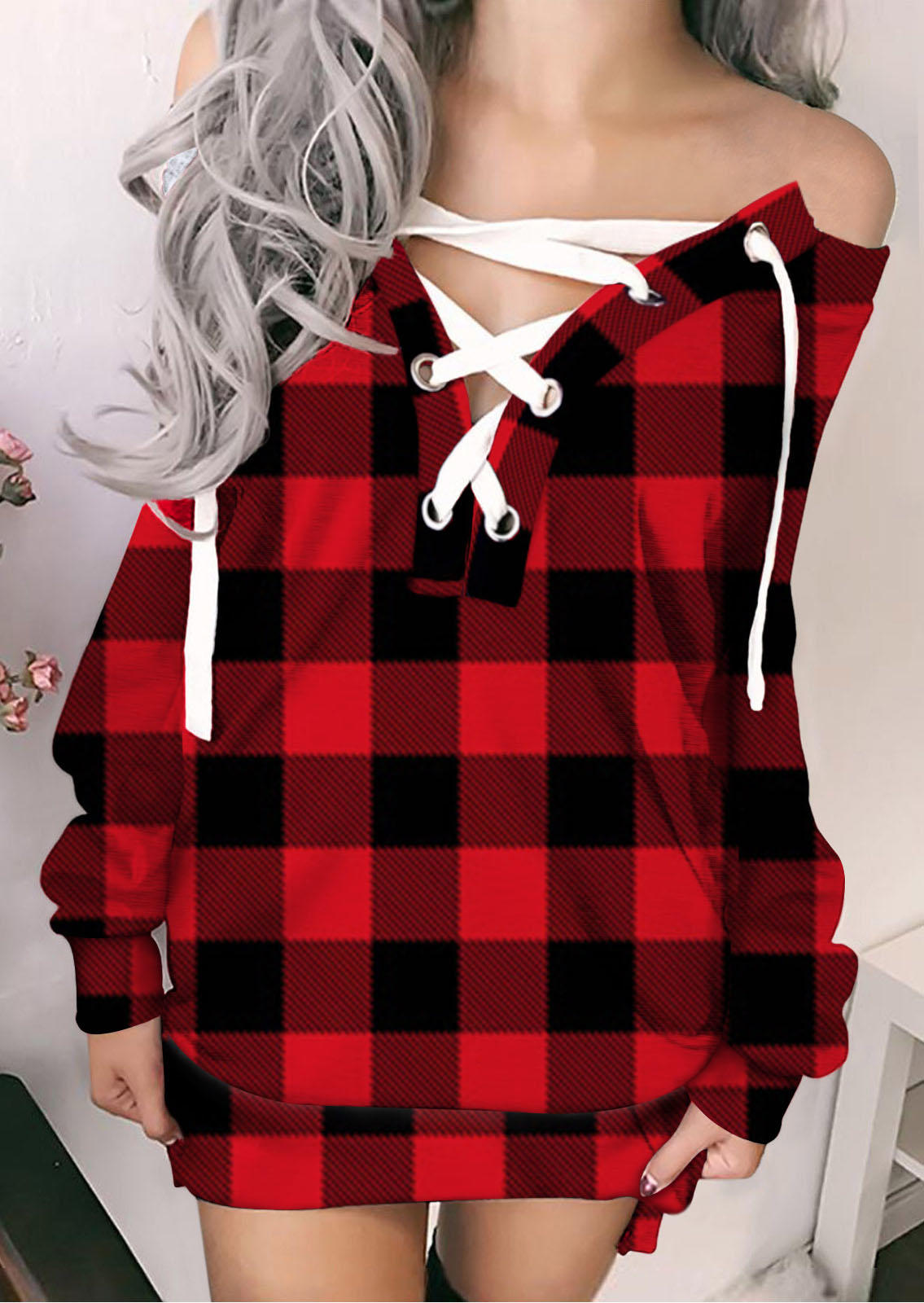 Mini Dresses Christmas Lace Up Buffalo Plaid Mini Dress in Plaid. Size: ,M,L,XL
Mini Dresses Christmas Lace Up Buffalo Plaid Mini Dress in Plaid. Size: ,M,L,XL