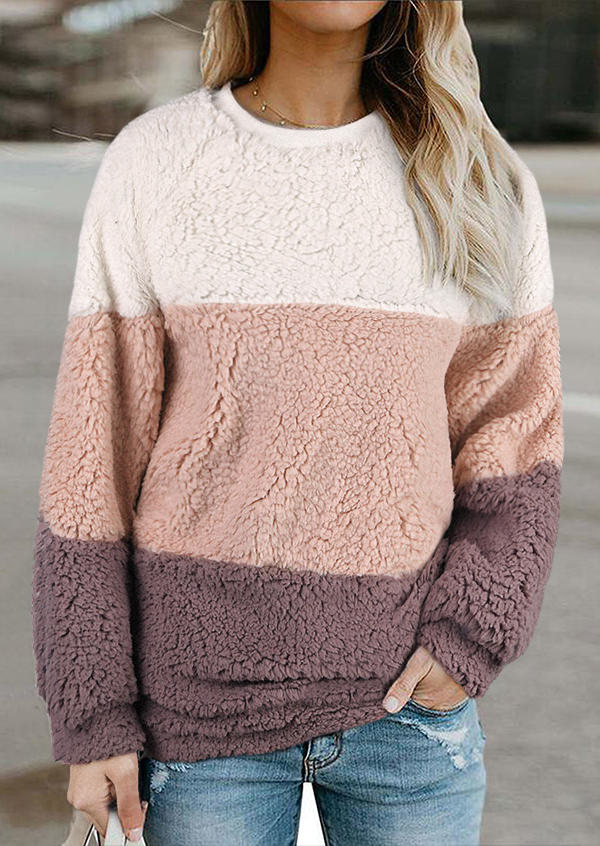 Sweatshirts Fuzzy Color Block Long Sleeve Sweatshirt in Pink. Size: ,M,L,XL
Sweatshirts Fuzzy Color Block Long Sleeve Sweatshirt in Pink. Size: ,M,L,XL