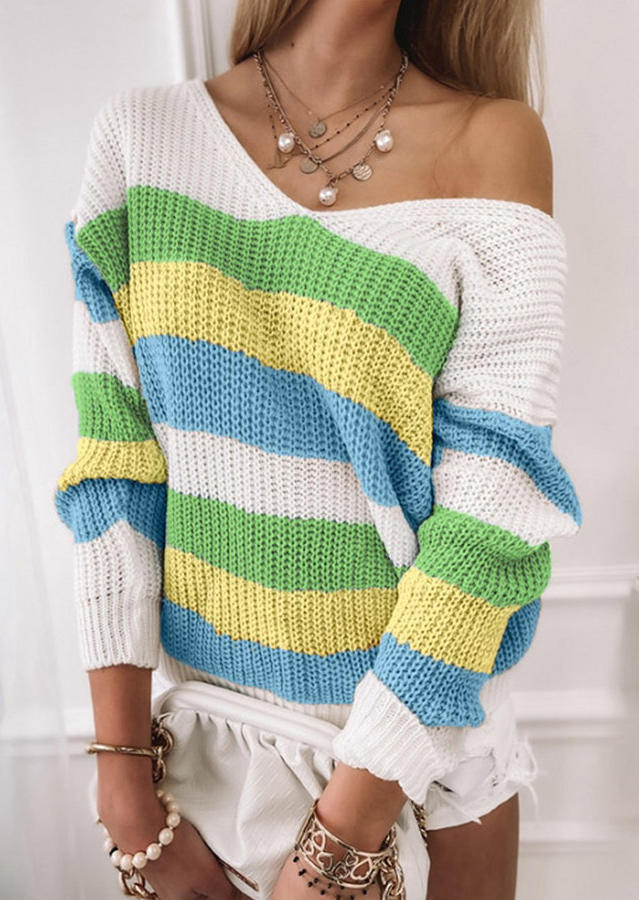Sweaters Colorful Striped Twist Open Back Sweater in Multicolor. Size: ,M,L,XL
Sweaters Colorful Striped Twist Open Back Sweater in Multicolor. Size: ,M,L,XL
