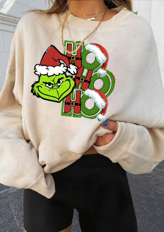 Sweatshirts Christmas Ho Ho Ho Cartoon Sweatshirt in Apricot. Size: ,M,L,XL 
Sweatshirts Christmas Ho Ho Ho Cartoon Sweatshirt in Apricot. Size: ,M,L,XL