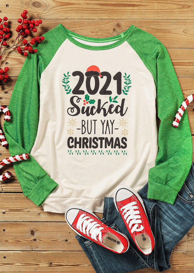 Sweatshirts 2021 Sucked But Yay Christmas Mistletoe Sweatshirt in Green. Size: ,M,L,XL
Sweatshirts 2021 Sucked But Yay Christmas Mistletoe Sweatshirt in Green. Size: ,M,L,XL