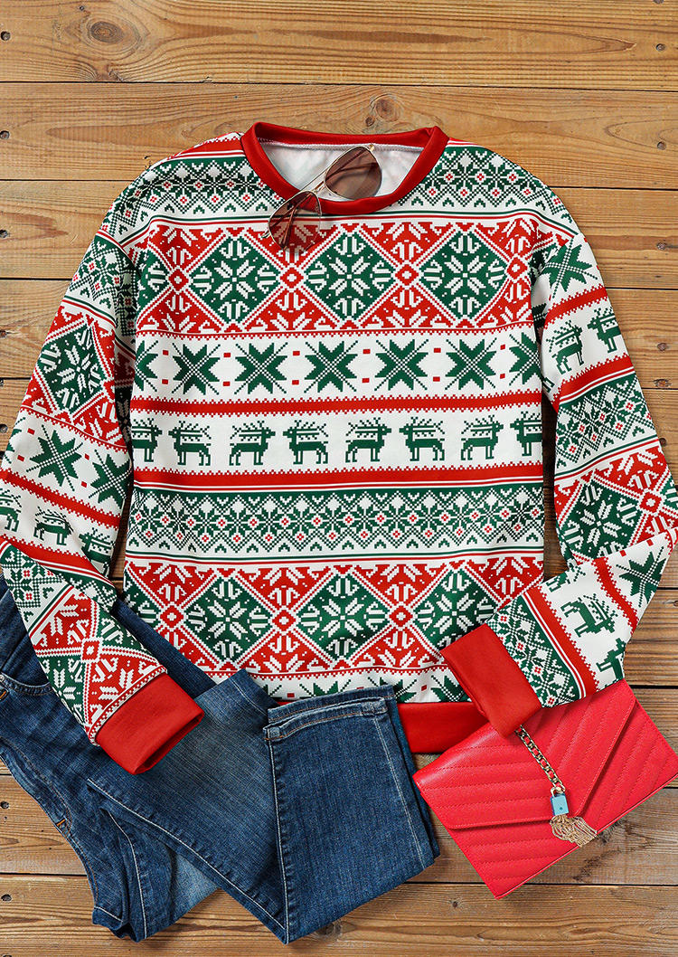 Sweatshirts Christmas Geometric Reindeer Long Sleeve Sweatshirt in Multicolor. Size
Sweatshirts Christmas Geometric Reindeer Long Sleeve Sweatshirt in Multicolor. Size