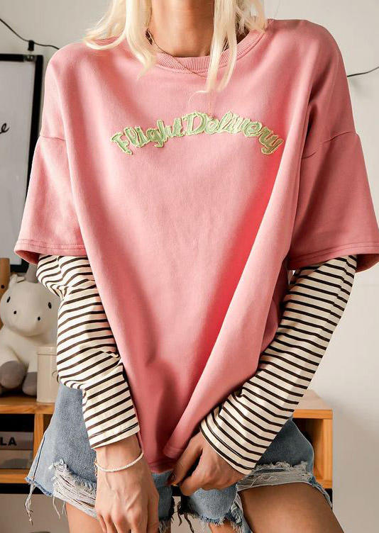 Blouses Striped Splicing Fake Two-Piece Long Sleeve Blouse in Pink. Size: ,M,L,XL
Blouses Striped Splicing Fake Two-Piece Long Sleeve Blouse in Pink. Size: ,M,L,XL