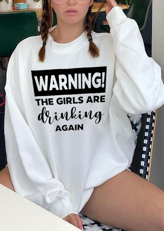 Sweatshirts Warning This Girls Are Drinking Again Sweatshirt in White. Size: ,M,L,XL
Sweatshirts Warning This Girls Are Drinking Again Sweatshirt in White. Size: ,M,L,XL