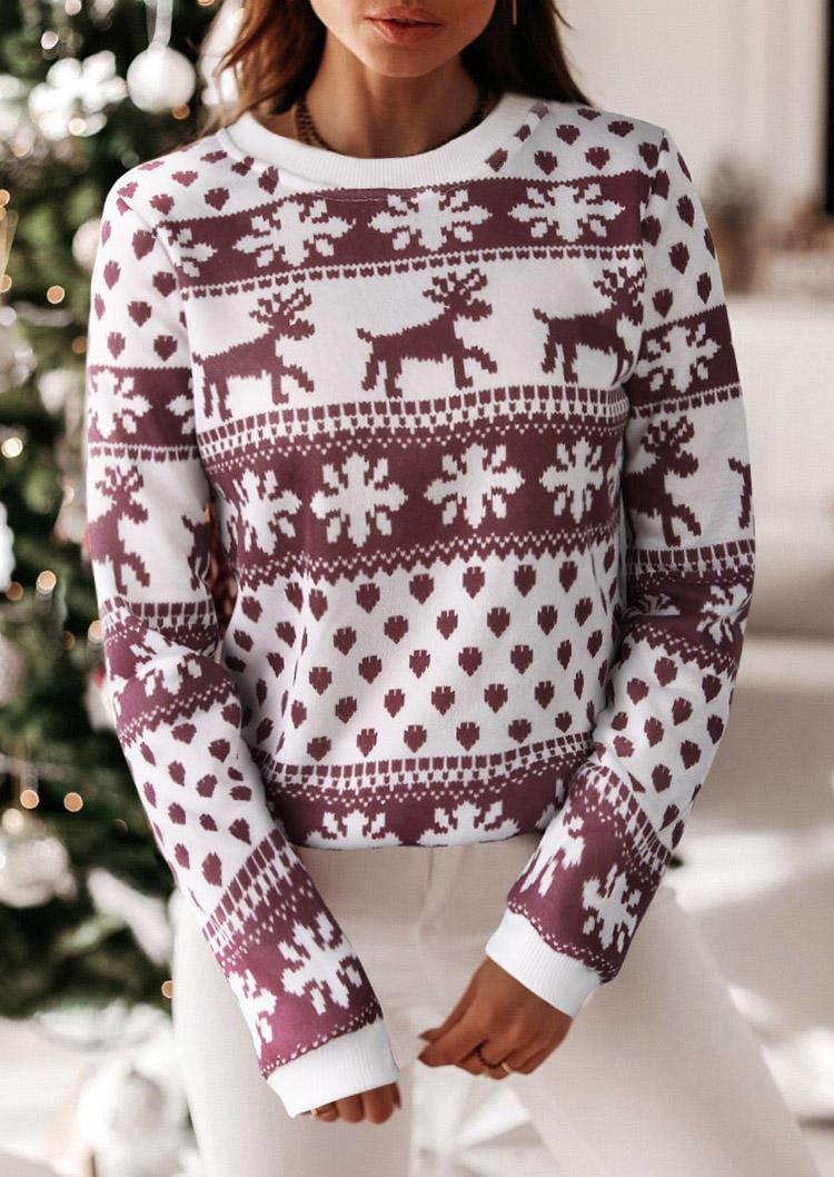 Sweatshirts Christmas Reindeer Snowflake Pullover Sweatshirt in White. Size: ,M,L,XL
Sweatshirts Christmas Reindeer Snowflake Pullover Sweatshirt in White. Size: ,M,L,XL