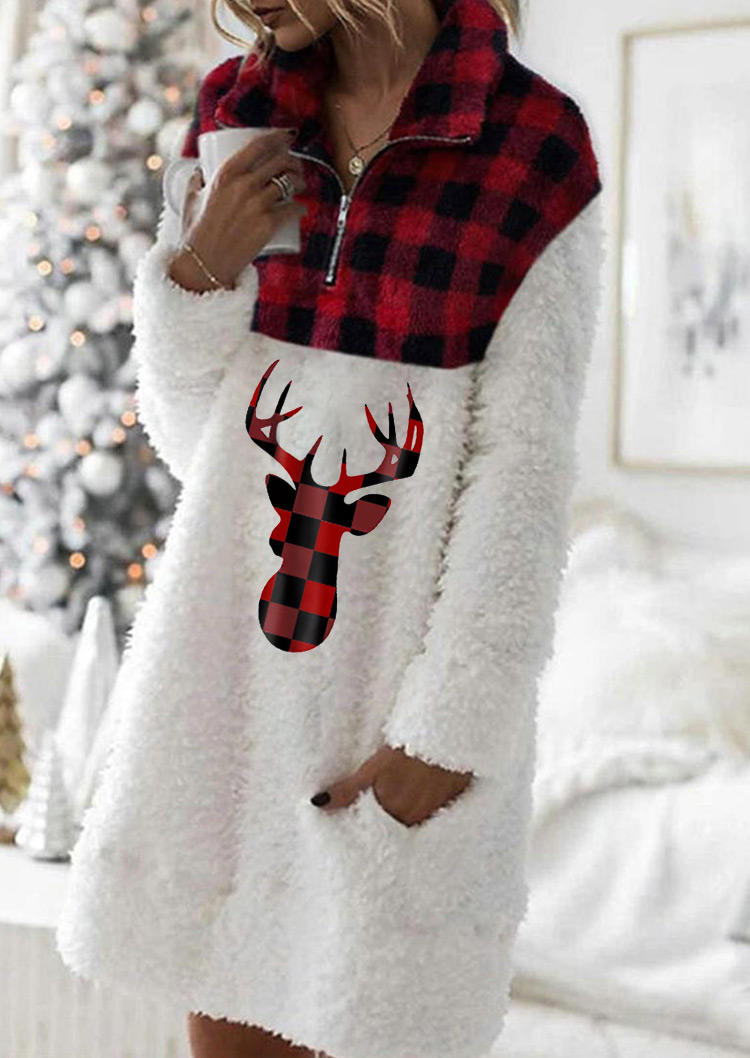 Mini Dresses Buffalo Plaid Reindeer Pocket Flannel Mini Dress in White. Size: ,M,L,XL
Mini Dresses Buffalo Plaid Reindeer Pocket Flannel Mini Dress in White. Size: ,M,L,XL