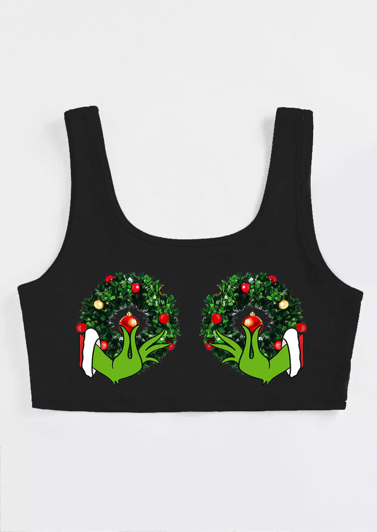 Crop Tops Christmas Cartoon Hand Wreath Crop Tank Top in Black. Size: ,M,L,XL
Crop Tops Christmas Cartoon Hand Wreath Crop Tank Top in Black. Size: ,M,L,XL