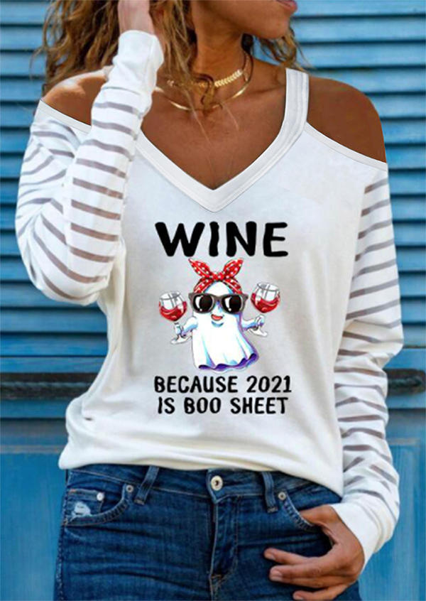 Blouses Wine Because 2021 Is Boo Sheet Cold Shoulder Blouse in White. Size: ,M,L,XL
Blouses Wine Because 2021 Is Boo Sheet Cold Shoulder Blouse in White. Size: ,M,L,XL