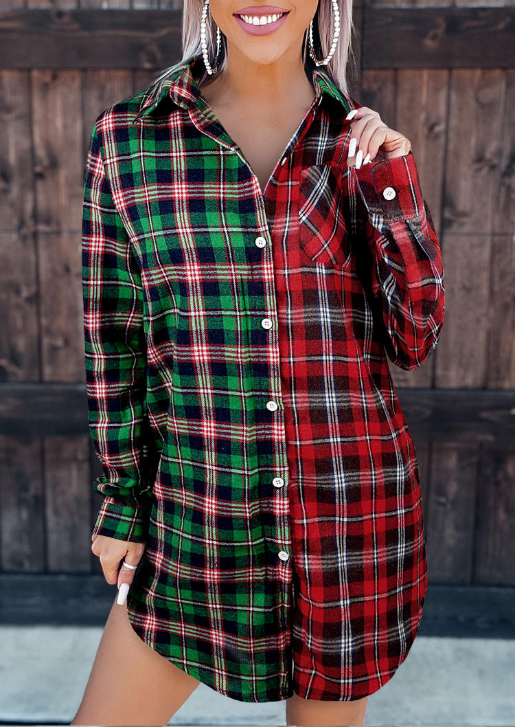 Mini Dresses Plaid Button Turn-Down Collar Shirt Mini Dress in Multicolor. Size: ,M,L,XL
Mini Dresses Plaid Button Turn-Down Collar Shirt Mini Dress in Multicolor. Size: ,M,L,XL