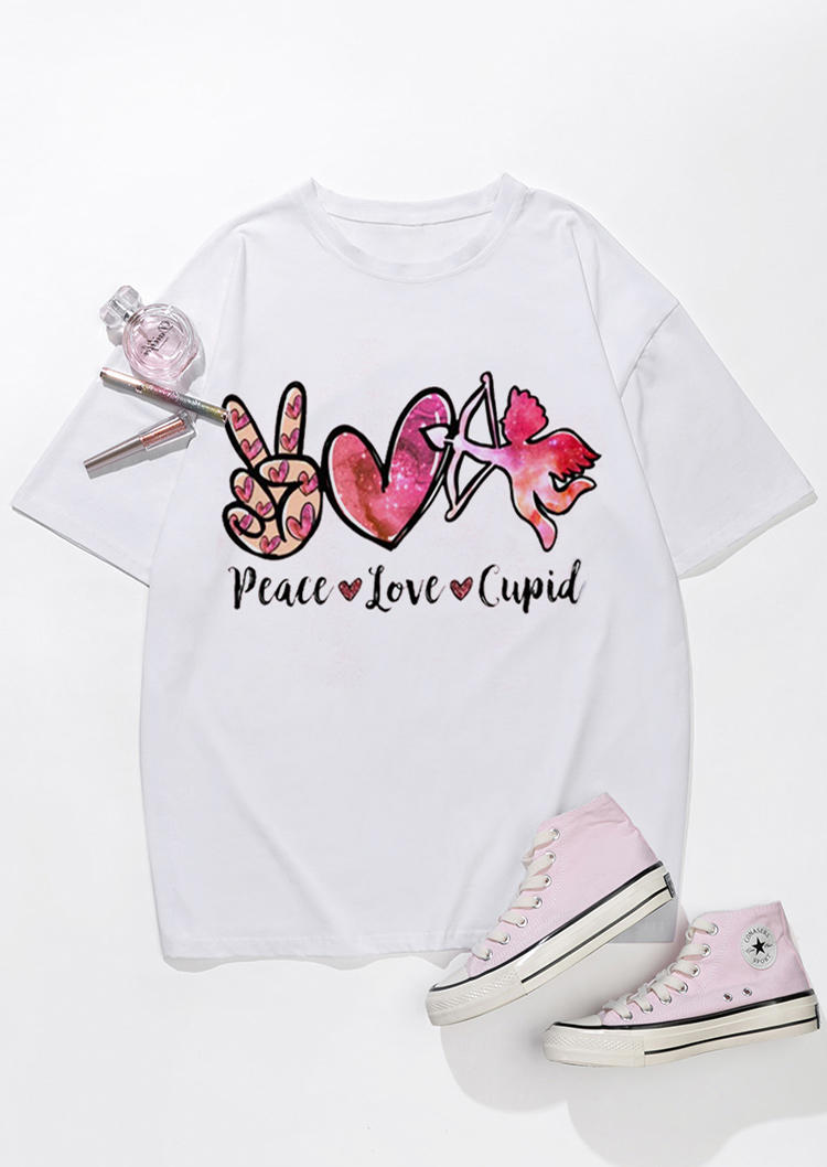 T-shirts Tees Valentine Peace Love Cupid Oversized T-Shirt Tee in White. Size: ,M,L,XL
T-shirts Tees Valentine Peace Love Cupid Oversized T-Shirt Tee in White. Size: ,M,L,XL