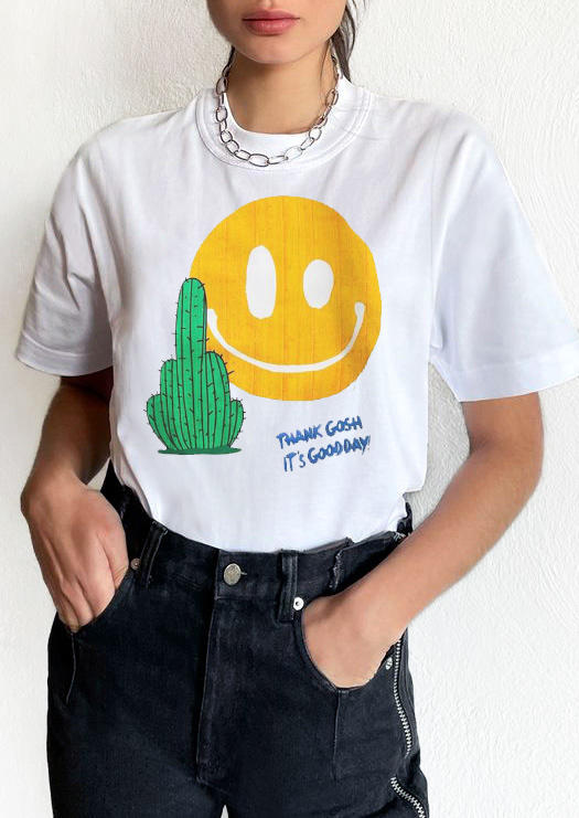 T-shirts Tees Thank Gosh It' Good Day Smiley Cactus T-Shirt Tee in White. Size: ,M,L,XL
T-shirts Tees Thank Gosh It' Good Day Smiley Cactus T-Shirt Tee in White. Size: ,M,L,XL