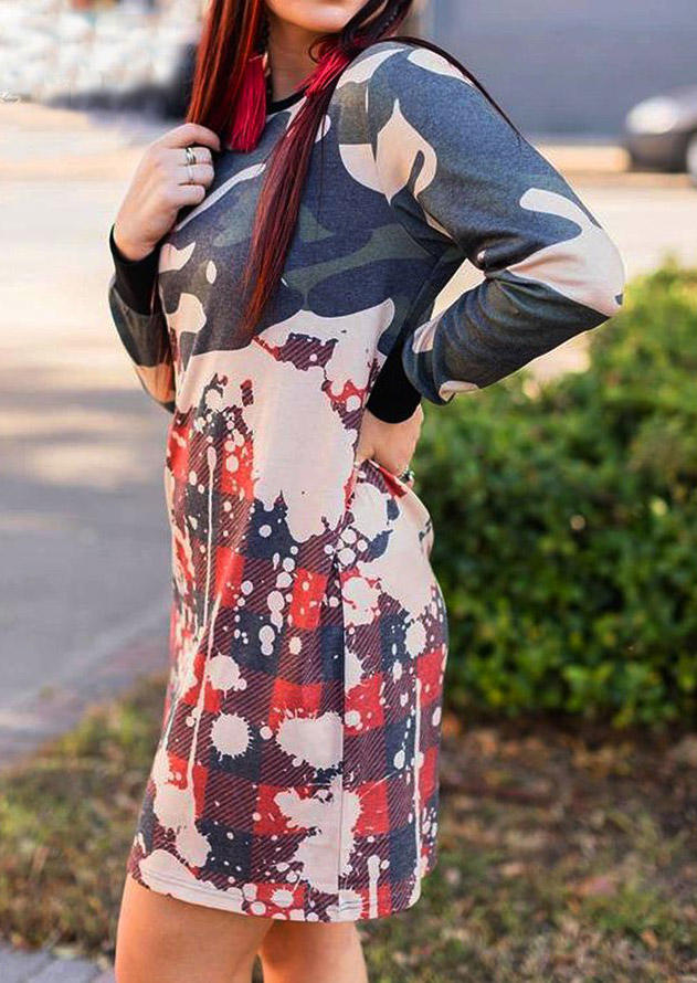 Mini Dresses Camouflage Plaid Long Sleeve Mini Dress in Multicolor. Size: ,M,L,XL
Mini Dresses Camouflage Plaid Long Sleeve Mini Dress in Multicolor. Size: ,M,L,XL