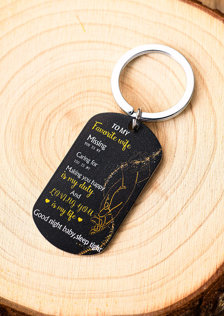 Keychains To My Favorite Wife Loving You Is My Life Keychain in Multicolor. Size
Keychains To My Favorite Wife Loving You Is My Life Keychain in Multicolor. Size