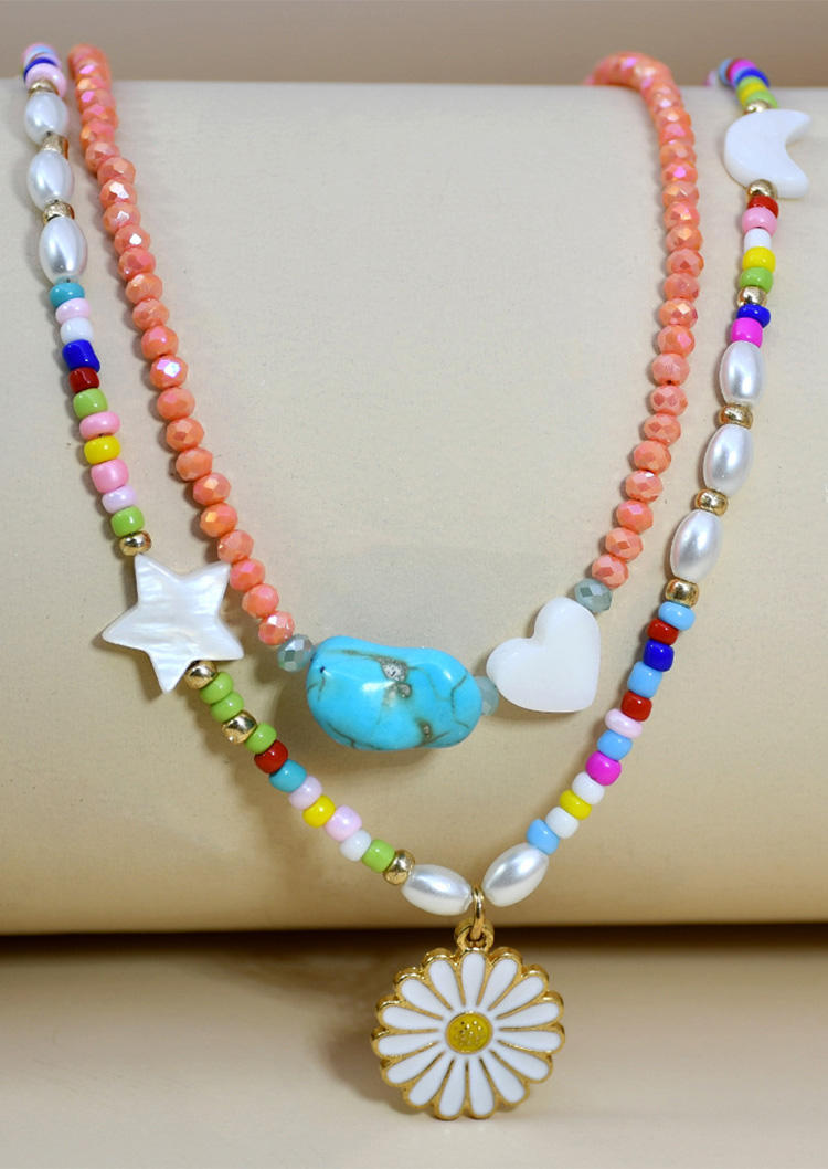 Necklaces 2Pcs Dandelion Turquoise Beading Heart Pearls Necklace in Multicolor. Size
Necklaces 2Pcs Dandelion Turquoise Beading Heart Pearls Necklace in Multicolor. Size