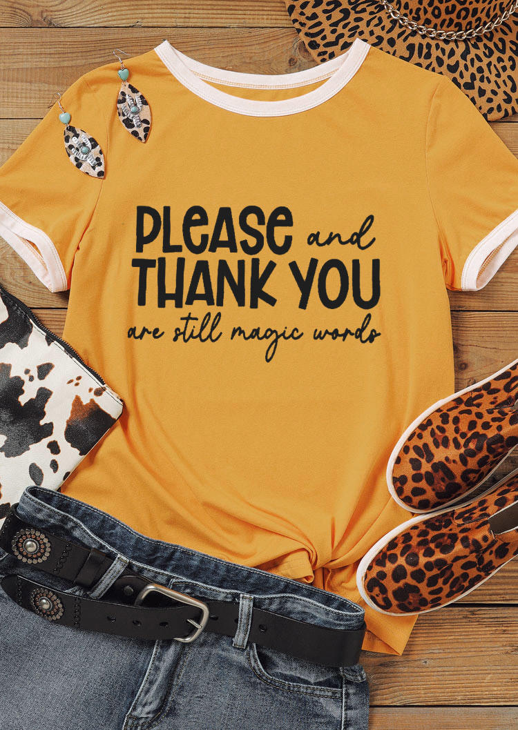 T-shirts Tees Please And Thank You Are Still Magic Words T-Shirt Tee in Yellow. Size
T-shirts Tees Please And Thank You Are Still Magic Words T-Shirt Tee in Yellow. Size
