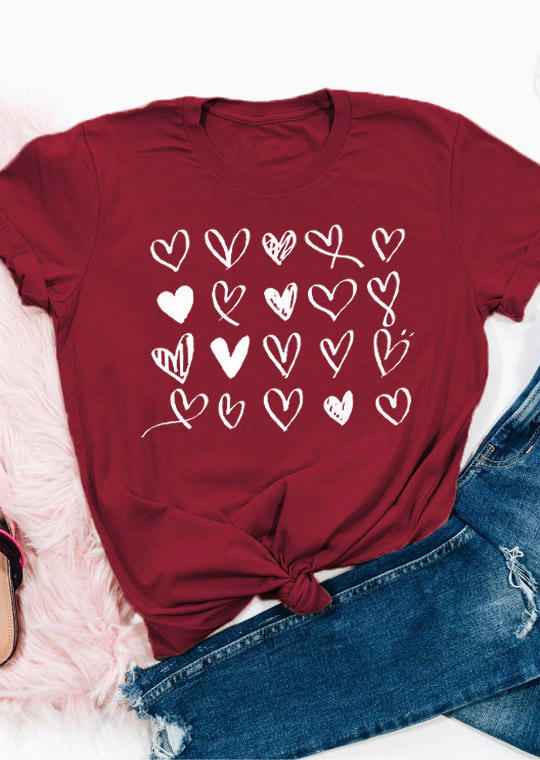 T-shirts Tees Valentine Heart T-Shirt Tee in Burgundy. Size: ,M,L,XL
T-shirts Tees Valentine Heart T-Shirt Tee in Burgundy. Size: ,M,L,XL