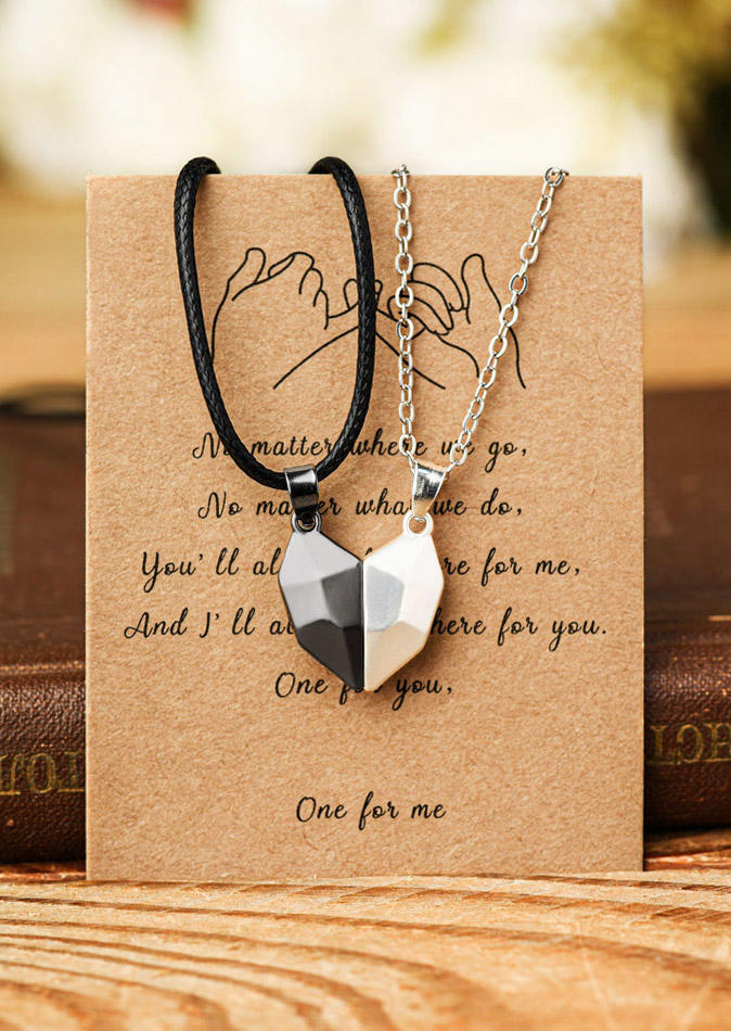 Necklaces 2Pcs Couples Heart Magnetic Matching Braided Pendant Necklace in Black. Size
Necklaces 2Pcs Couples Heart Magnetic Matching Braided Pendant Necklace in Black. Size