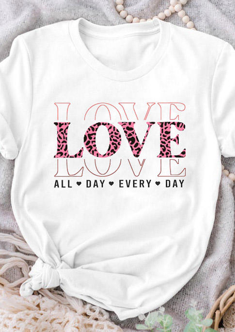 T-shirts Tees Valentine Love Leopard T-Shirt Tee in White. Size: ,M,L,XL
T-shirts Tees Valentine Love Leopard T-Shirt Tee in White. Size: ,M,L,XL